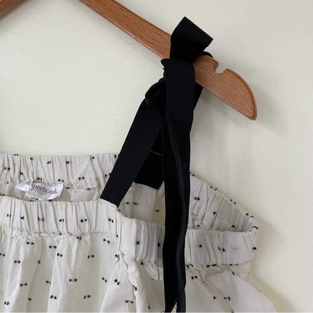Motherhood Maternity Off The Shoulder Ribbon Tie Blouse Top Medium M - Picture 5 of 7